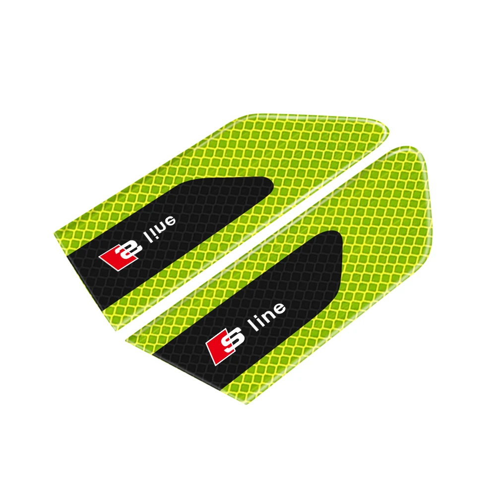 2Pcs Car Accessories Car Fender Door Warn Safety Reflective Sticker Decal For Audi Sline A3 A4 A5 A6 B6 B7 B9 8p 8v B8 C7 TT B5 view 5