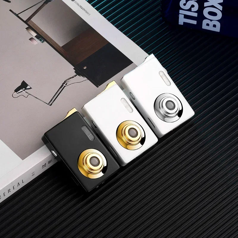 2025 Creative Metal Windproof Lighter Camera shaped LED Lighting Butane Gas Lighter Red Flame Jet Lighter Smoking Accessories - Image 3