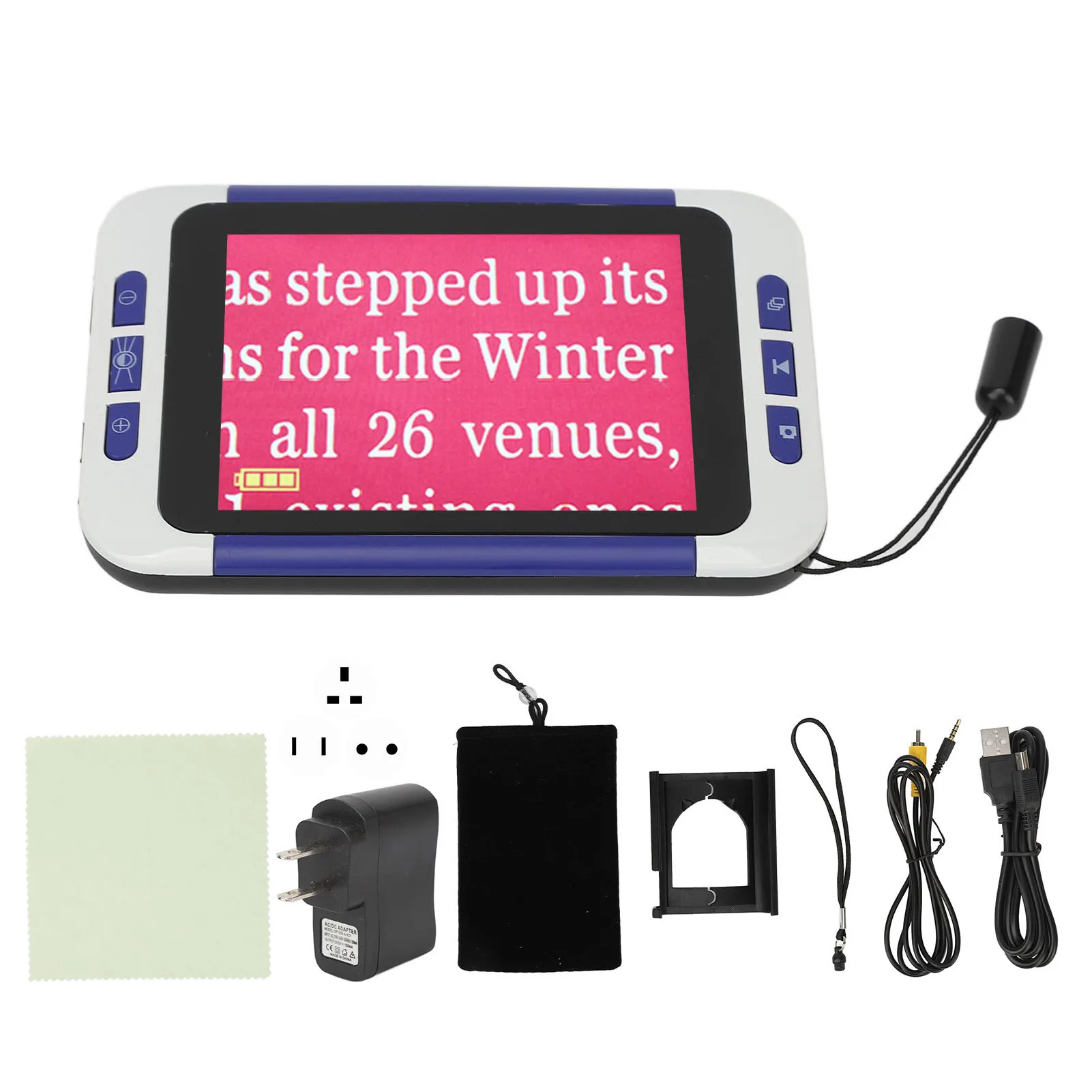 Electronic Video Magnifier Handheld Video Digital Magnifier 26 Color Modes Electronic Reading Aids for Far Near View 2‑48X