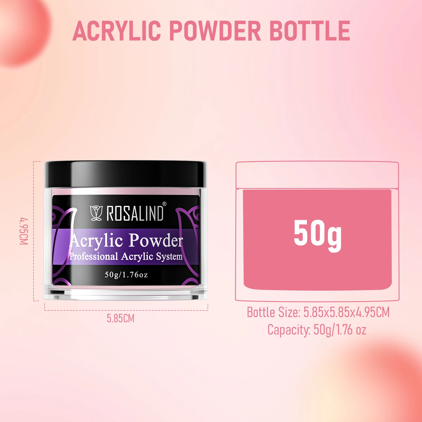 Rosalind 50g poudre acrylique 2 pièces/ensemble accessoires d'extension d'ongle conception sculpture Gel Kit de manucure acrylique pour fournisseur d'ongles