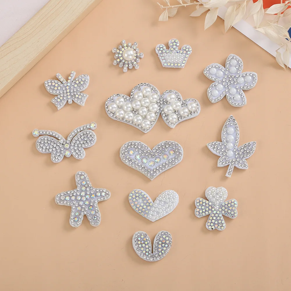 Free Shipping Wholesale 100pcs/lot Rhinestone Applique for Wedding Gown Bridal Sash  Evening Wear Rhinestone Patch WZY178