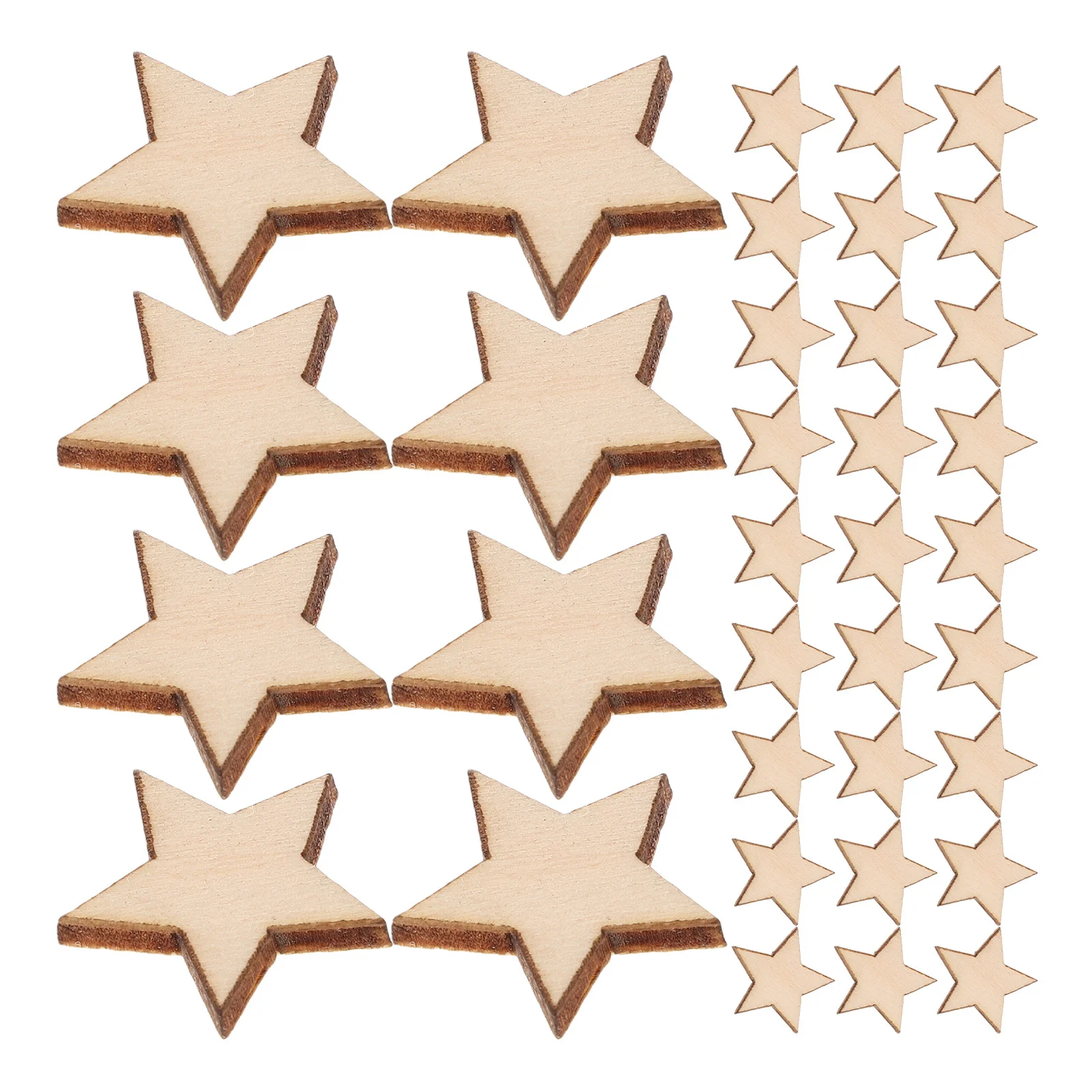 

50Pcs Natural Wood Star Cutouts Unpainted Small Stars Perfect for DIY Crafts Painting Christmas Decor Star Wood Chip