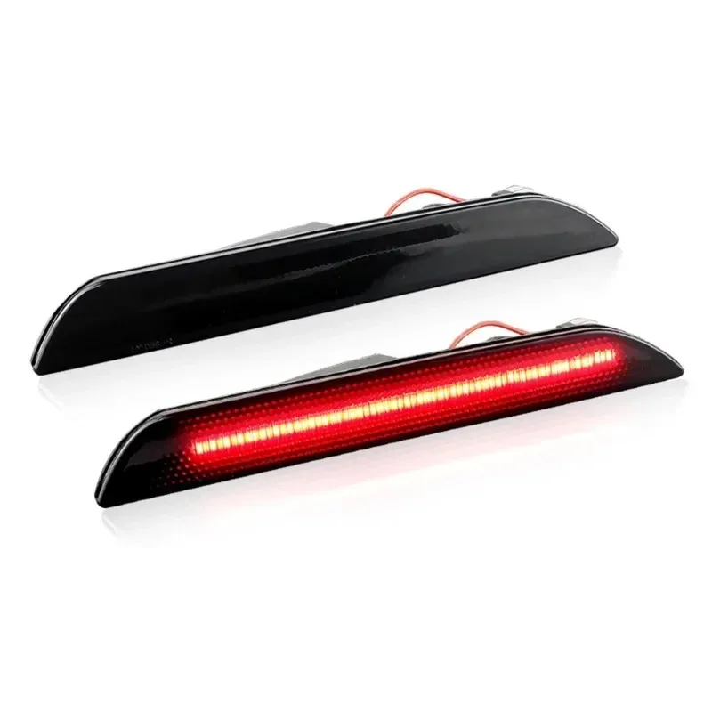 

2x Mustang новые светодиодные боковые габаритные фонари на крыло, светодиодный боковой габаритный фонарь, отражатель бампера, красные линзы 2015 2016 2017 2018 2019