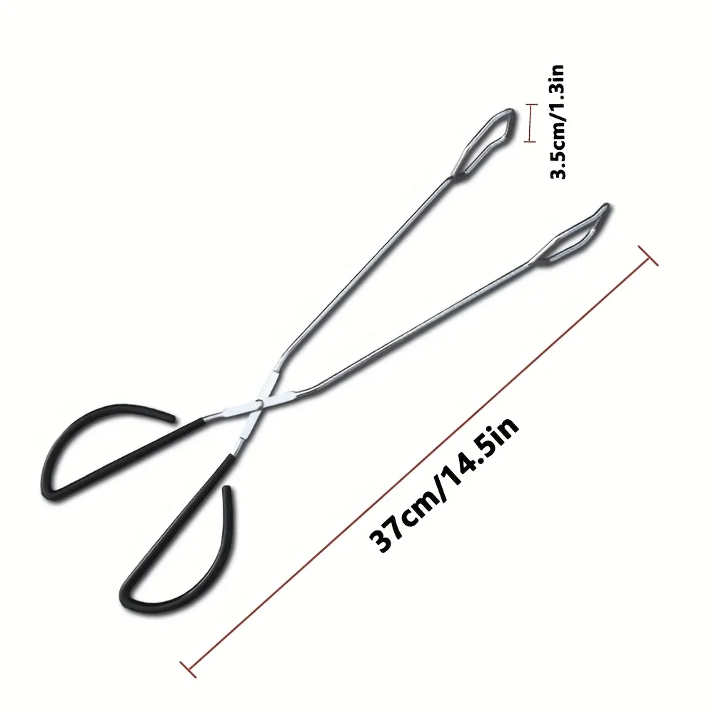 1pc BBQ Charcoal Tongs, Long And Heat-Resistant Barbecue Carbon… — view 3
