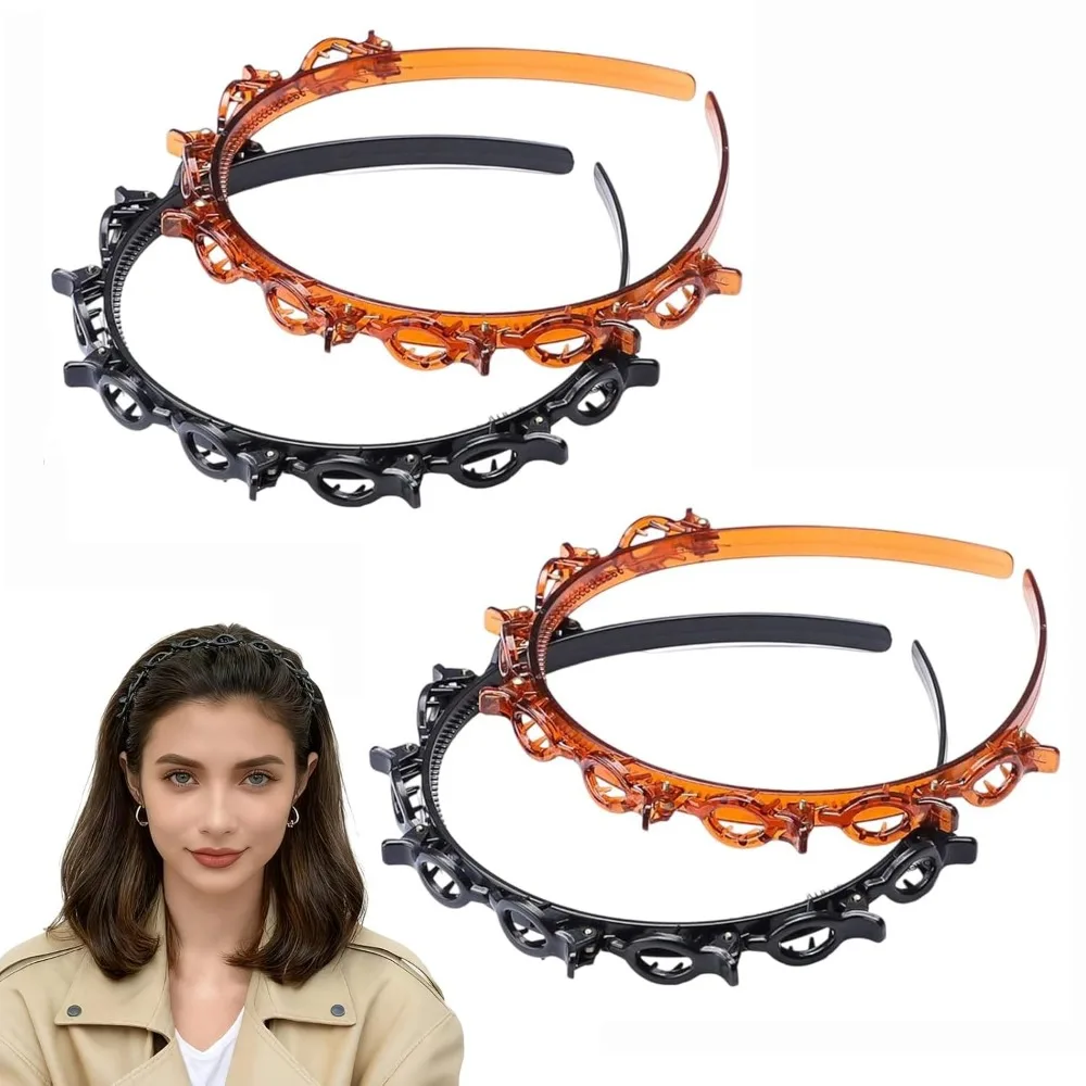 

4 шт., повязка на голову с челкой, профессиональная заколка для челки, зубчатая повязка на голову, инструмент для плетения кос, модные волосы для женщин и девочек