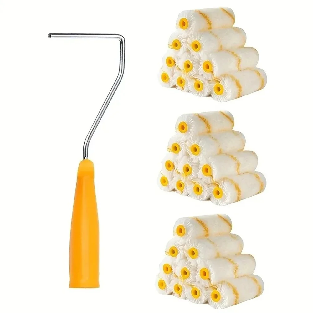 11pcs Paint Roller Brush Kit Wall Painting Tool For Professional-Looking Walls Hotel/Restaurant/Commercial Small Roller Bracket