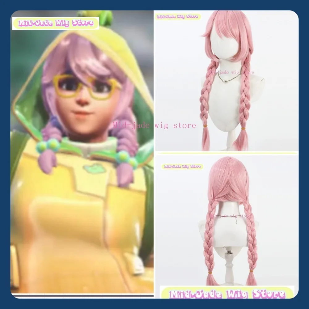 

Mid-jade Wig Store Overwatch Raincoat Mei Cosplay Wig Anime Game Role-playing Halloween Party Synthetic Wig