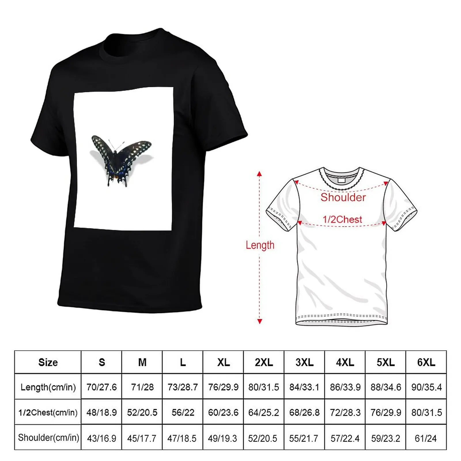 Black Swallowtail w/ shadow T-Shirt Summer Sports Quick Dry T-Shirt