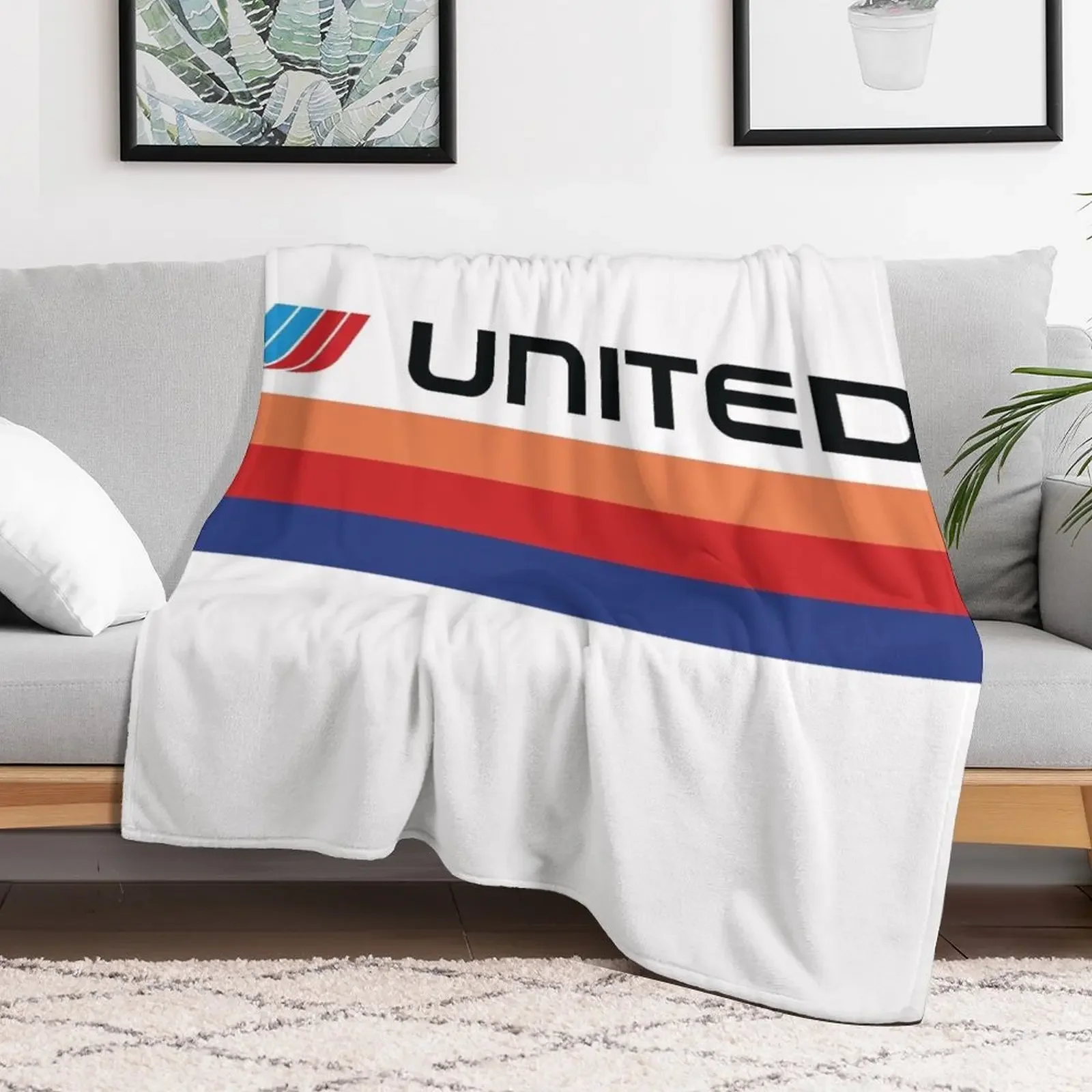 United Airlines Saul Bass Livery Throw Blanket for winter halloween Travel Decoratives Blankets