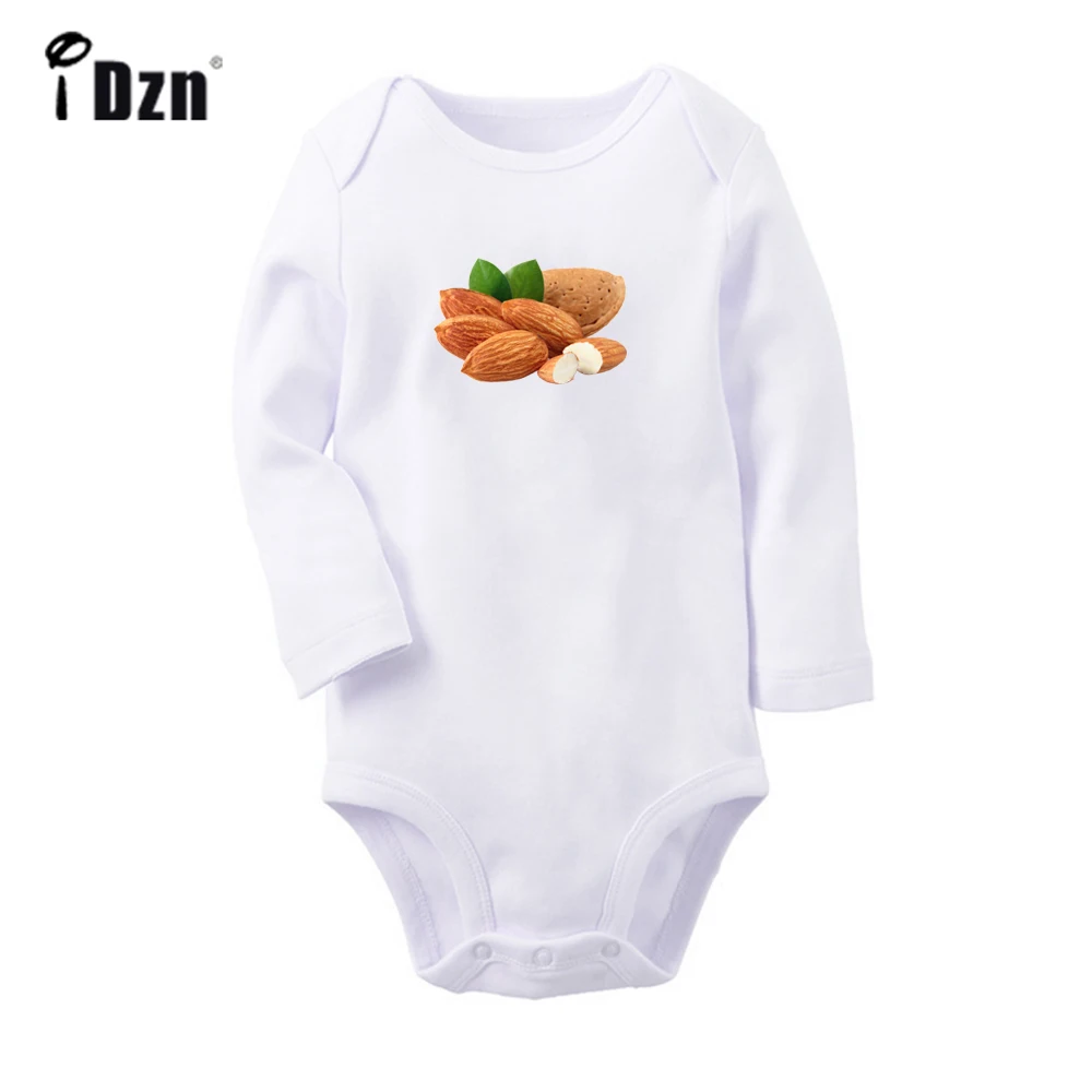 

Новый милый детский комбинезон iDzn с изображением вкусных орехов миндаля, комбинезон для мальчиков и девочек, комбинезон с длинными рукавами для младенцев, детская мягкая одежда