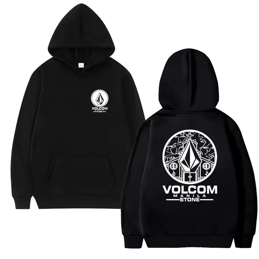 Sudadera con Capucha Volcom Stone de Doble Cara, Casual, con Estampado Gráfico, para Hombre y Mujer, Ropa Deportiva Transpirable, Estilo Urbano, Talla Grande