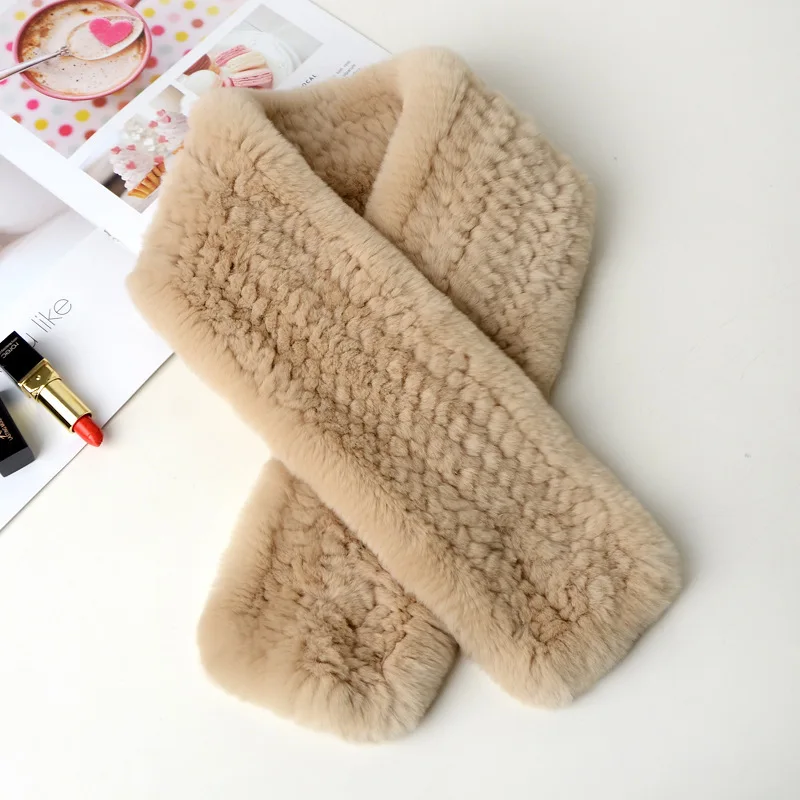 New Fashion Women Real Rex Rabbit Fur Scarf Warm Good Elastic Real Natural Rex Rabbit Fur Headbands Solid Color