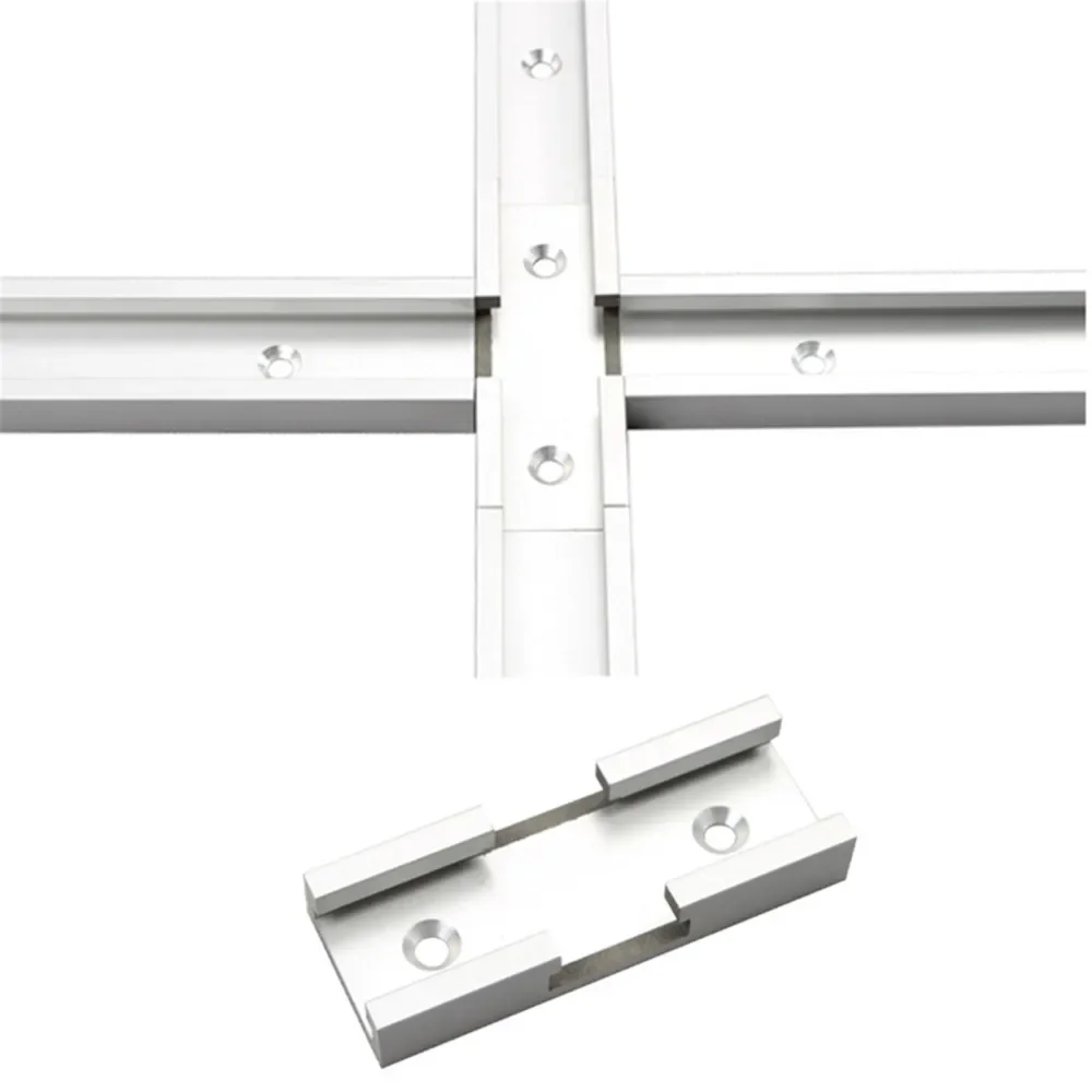 Miter Carpenter Woodworking T-slot T-track Cross Connecting Parts Aluminium 30*12.8mm Tools Push Handle