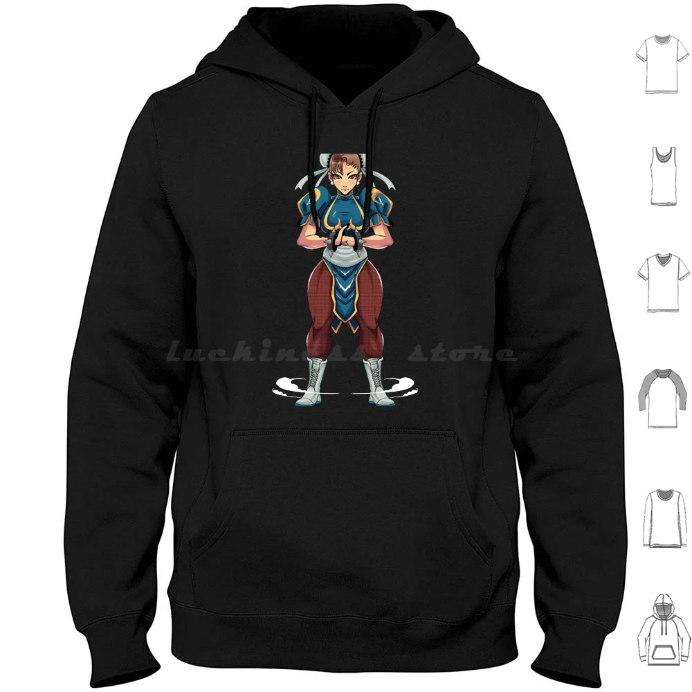 Chunli Hoodie Cotton Long Sleeve Hadouken Ryu 2 Megaman Akuma Ken Gaming Shoryuken Sagat Chun Li