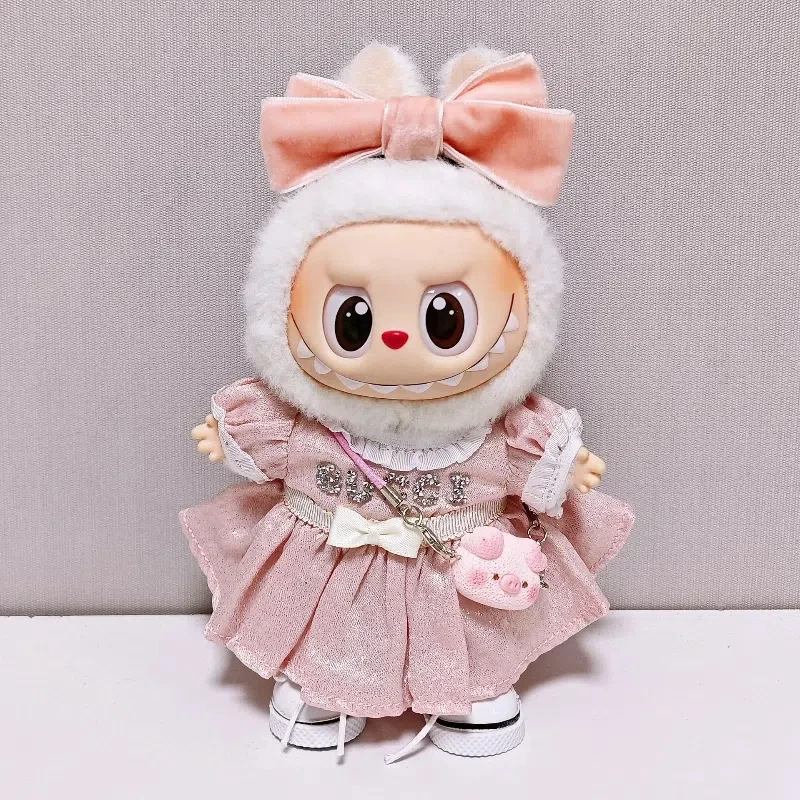 

15/17 см кукольная одежда, наушники, повязки на голову Kawaii Cardcaptor, розовая юбка, набор для Labubu LCOThes Idol, аксессуары для кукольной одежды, игрушки