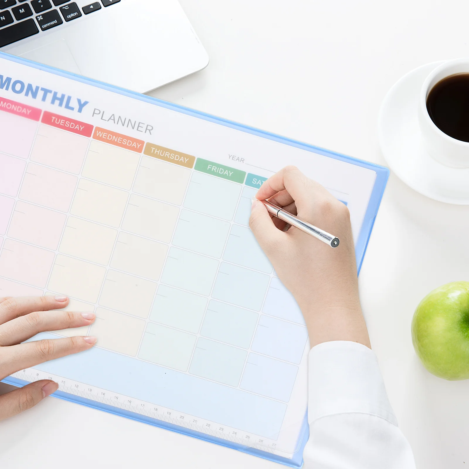 

Blank Monthly Calendar Sheets A4 Undated No Dates Blue Monthly Planning Pad For Home Office Task Scheduling Flexible Date Design