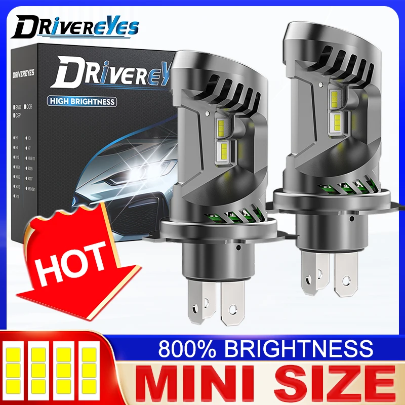

Drivereyes H4 LED1500W 6000K White Headlights Canbus Light Bulbs 1:1 Mini Size Plug and Play Car Lights CSP 2025 new style 12V