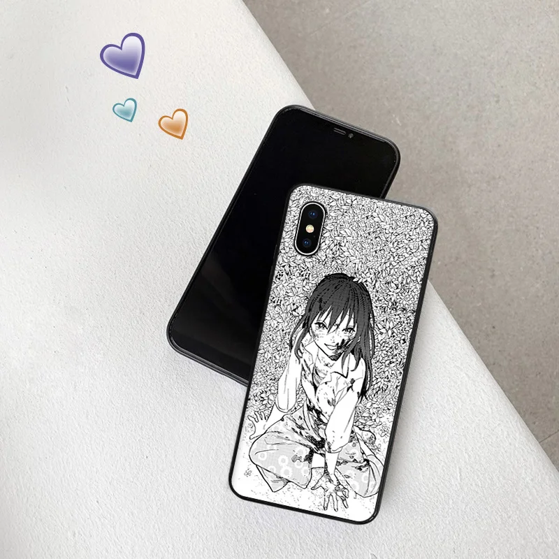 Silicone Soft Phone Case for iphone 16Plus 15 14 13 12 11 16 Pro Max Mini XR SE 7 8 Plus To Your Eternity Anime Black Back Cover