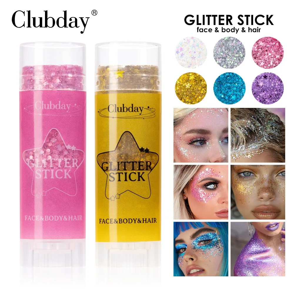 Körper-Glitzer-Gel-Stift Langanhaltender Gesichts- und Haar-Glitzer Pailletten Rosa Lidschatten Schimmer Highlighter Party Make-up Kosmetik – Detail 18