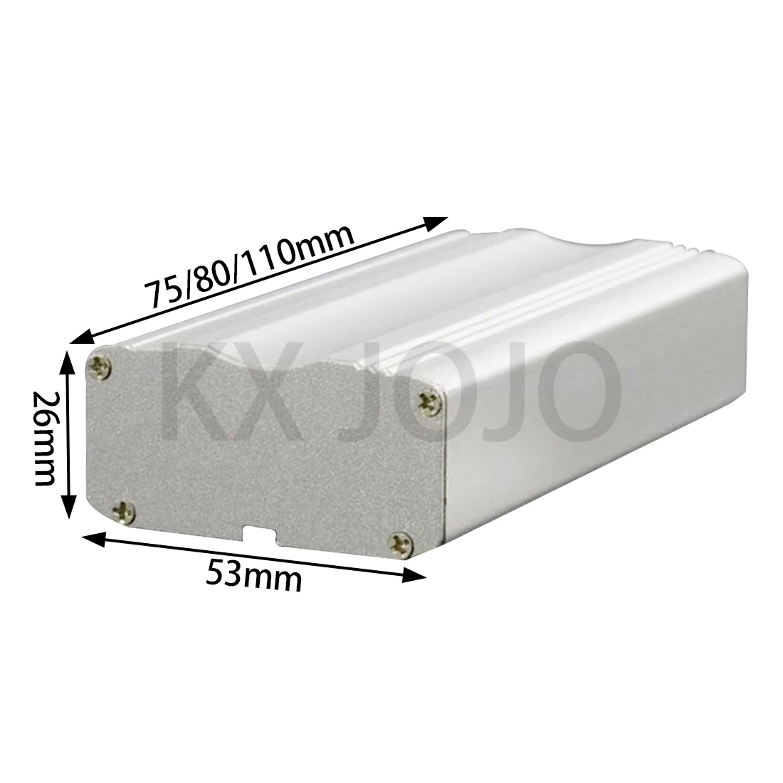 Aluminum Enclosure 53*26*75/80/110mm Integrated Case Electronic PCB Instrument Box Black/Silver DIY Power Supply