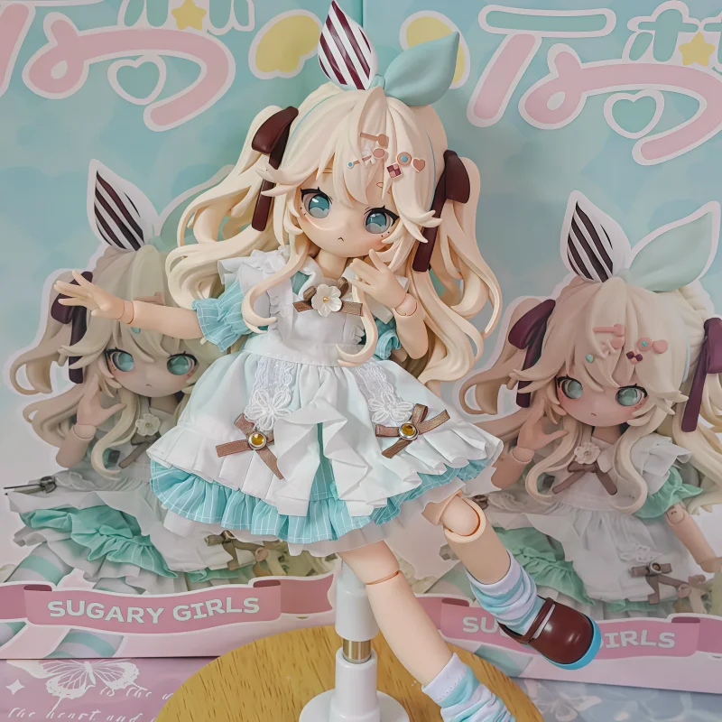 Vendas quentes em estoque wanmeng sugary meninas 1/8mjd caixa cega bjd boneca móvel ornamentos na moda brinquedo feminino bonito colecionável presente da menina