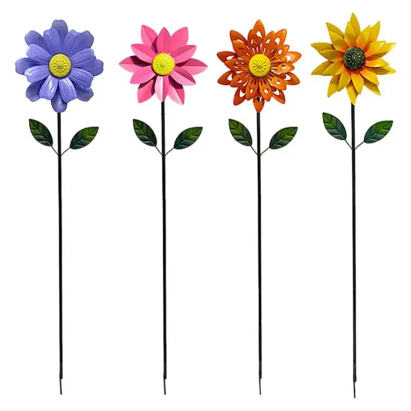 

Wind Chime Spinners Outdoor Windmill Blue Flowers Kinetic Wind Powered Catchers Spinners Yard Spinner Decorative Metal Windmills