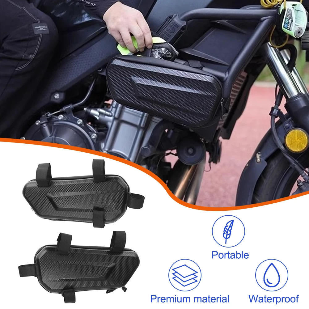 1/2Pcs Large Capacity Motorcycle Side Bag 1.5L Universal No Logo Saddlebag Bicycle Bag Waterproof Multifunctional Storage Pouch