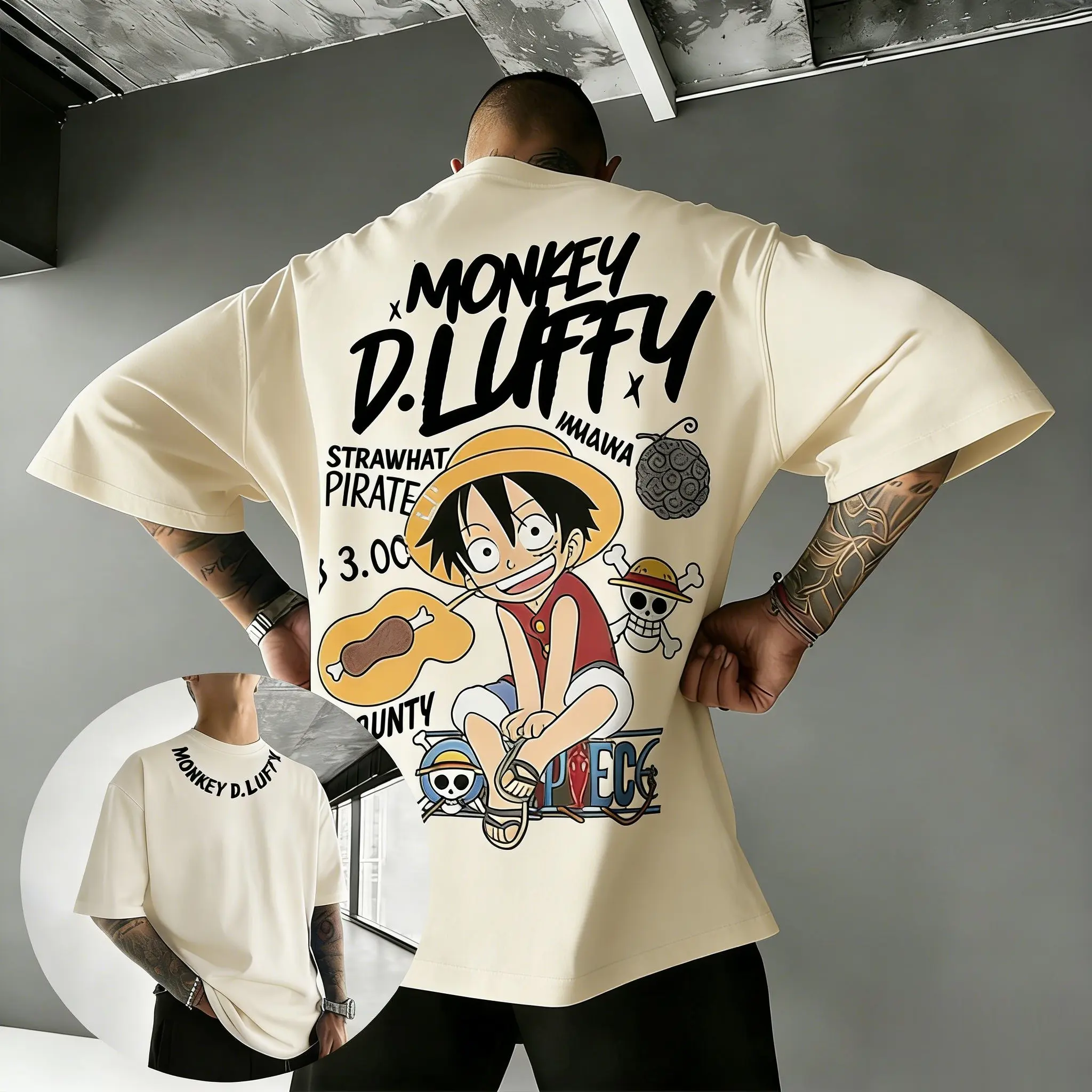 Camiseta Gráfica Anime One Piece Monkey D Luffy Strawhat Pirate 2026, Roupa Masculina e Feminina, Verão, Y2k, Streetwear, Top Casual
