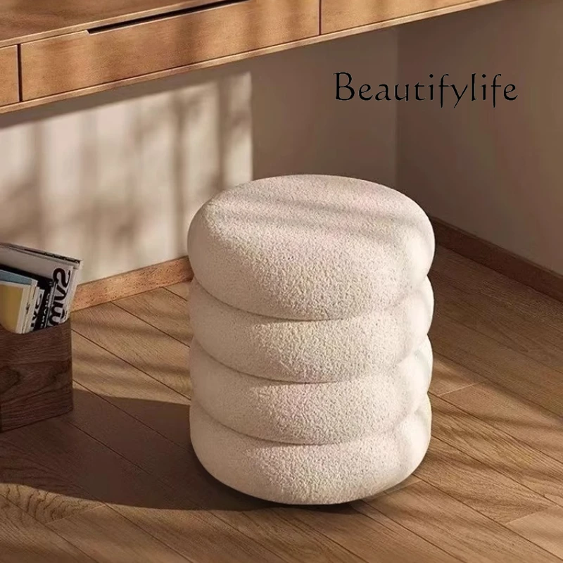 

Makeup stool dressing bedroom makeup table dresser chair round stool Modern Nordic bedroom furniture and home furnishings
