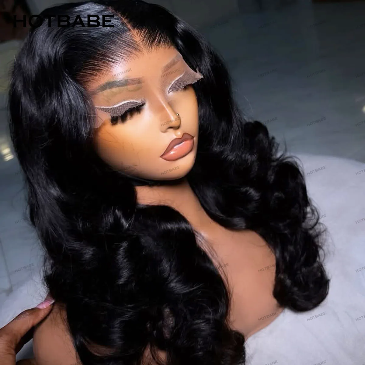 Wear And Go 450 Density 136 HD Lace Frontal Wigs Human Hair Wig Glueless Wigs Bouncy Curly Human Hair 44 HD Lace Frontal Wigs