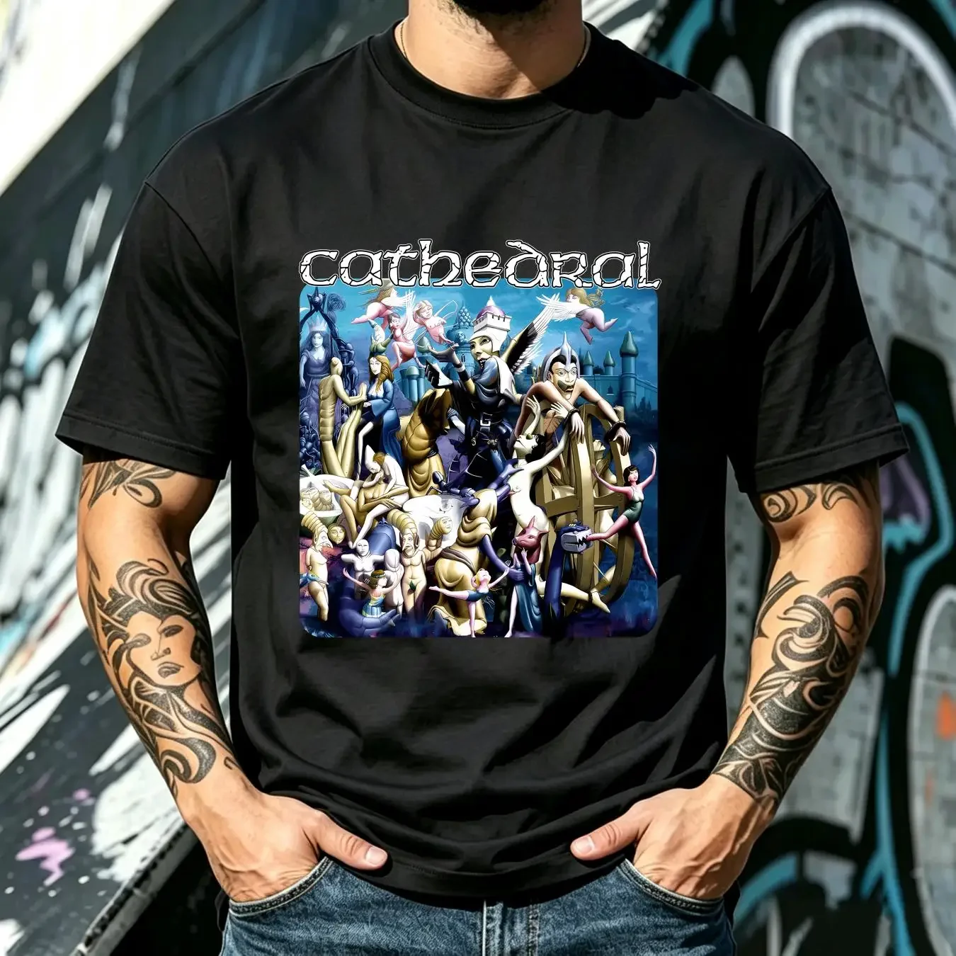 washed T Shirt Cathedral The Ethereal Mirror Vintage ELECTRIC WIZARD ORANGE GOBLIN long or short sleeves vintage Washed