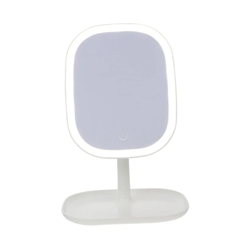 LED Touching Makeup Mirror with Brightness Desktop Vanity Mirror for Women High Definition Reflection Stable Base for Routine