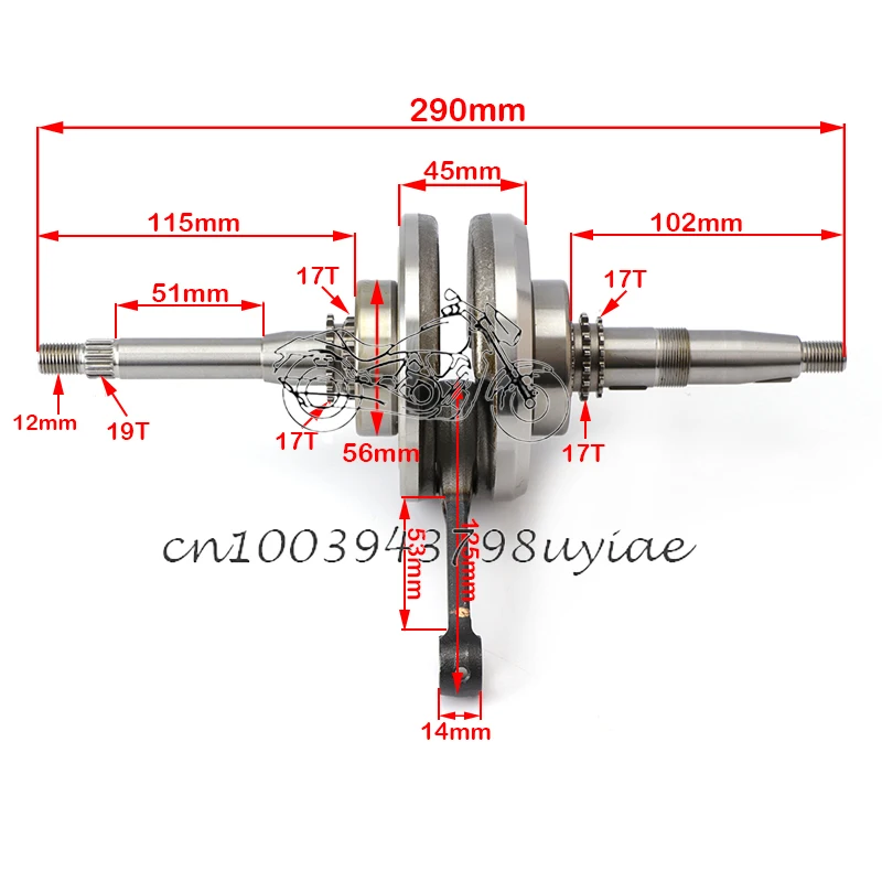 Crankshaft connecting rod assembly for Scooter Moped ATV QUAD 152QMI 157QMJ 1P52QMI 1P57QMJ GY6 125  150cc engine