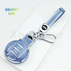 Silver Edge TPU Car Key Case Cover for BMW Mini Cooper F55 F56 F57 F54 F60 JCW Clubman Countryman Auto Shell Fob Accessories