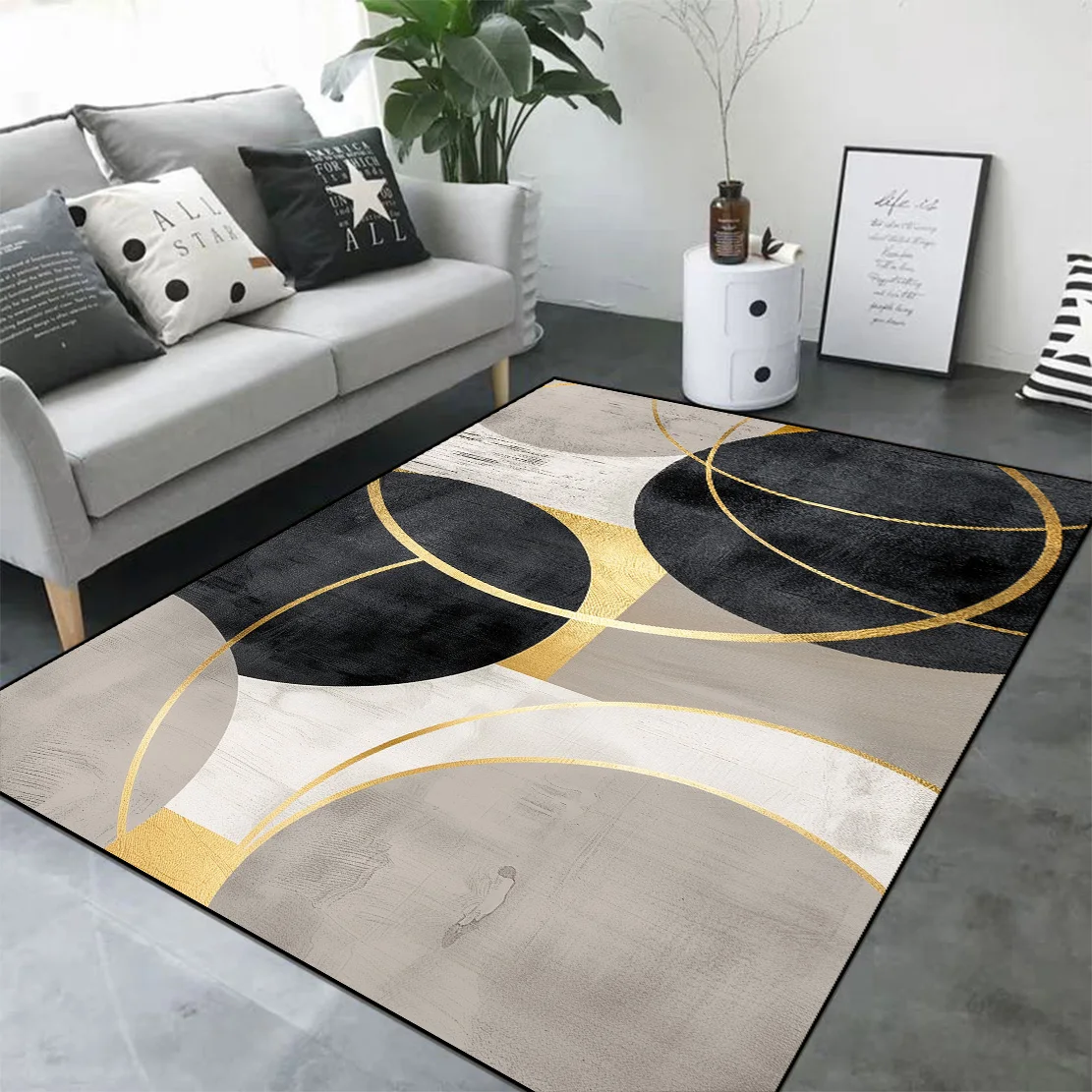 Nordic Geometry Carpets for Living Room Luxury Home Decorations Sofa Table Large Area Rugs Bedroom Cloakroom Anti-slip Floor Mat