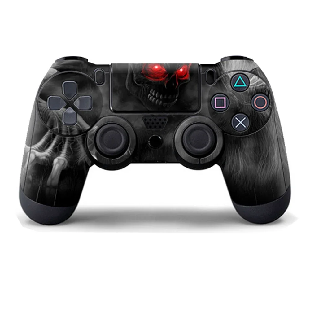 2 buah/lot dekal kulit bungkus Voor PS4 / PS4 Pro pengendali stiker kulit desain tengkorak