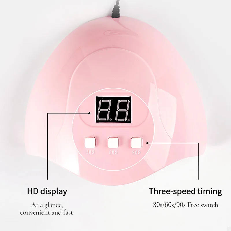 Nail Dryer Gel Nail Polish Curing LED UV Light with 3 Timers Automatic Sensor Display Professional Nail Art Tools view 4