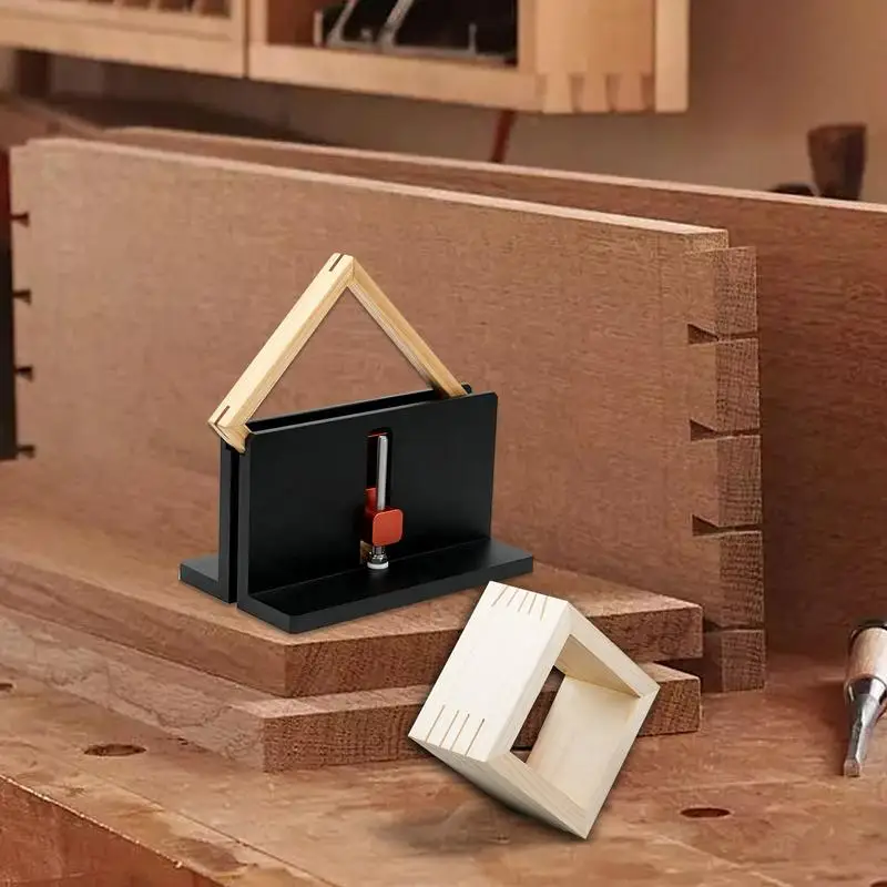 Прямоугольный шлицевой зажим Деревообработка Прямоугольный зажим для шипа Шлицевой зажим для настольной пилы Алюминиевый оконный зажим Угловой приспособление Точность для