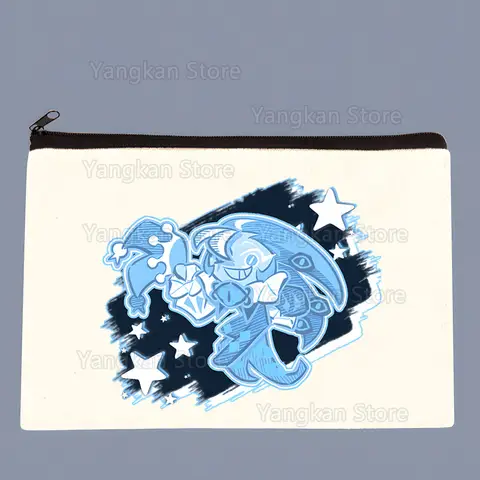 Cookie Run Shadow Milk Canvas Makeup Bag Portable Travel Cosmetic Bag with Zipper Lightweight Female Coin Pouch Women