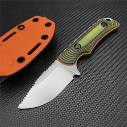 Orange G10 15017 Hidden Canyon Hunter Fixed Blade Knife Drop Point Blade Portable Outdoor Tactical Hunting Knife with Sheath