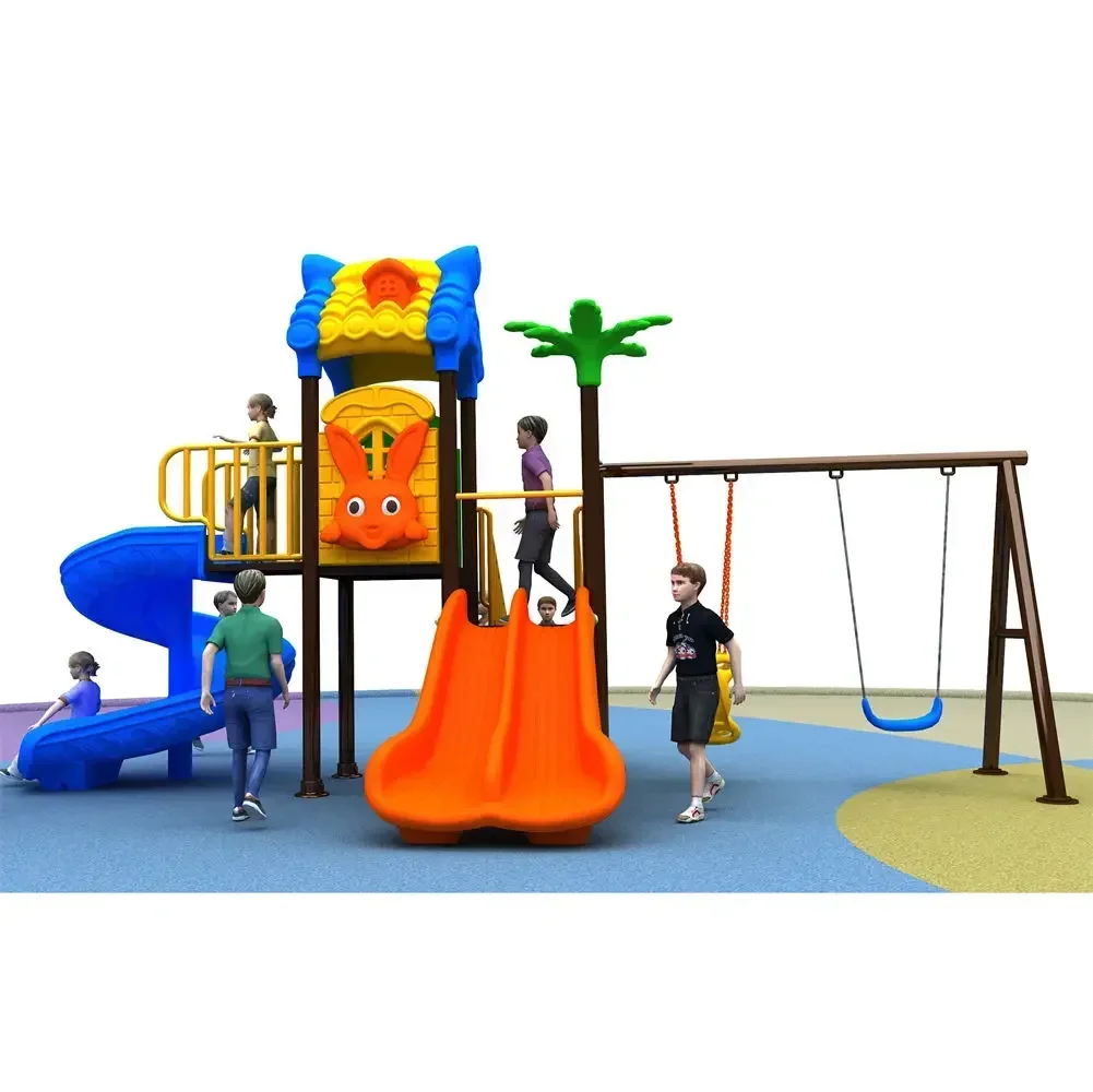 Factory Price Backyard Kindergarten Play Set Equipment Kids Outdoor Playground Slide Swing Set