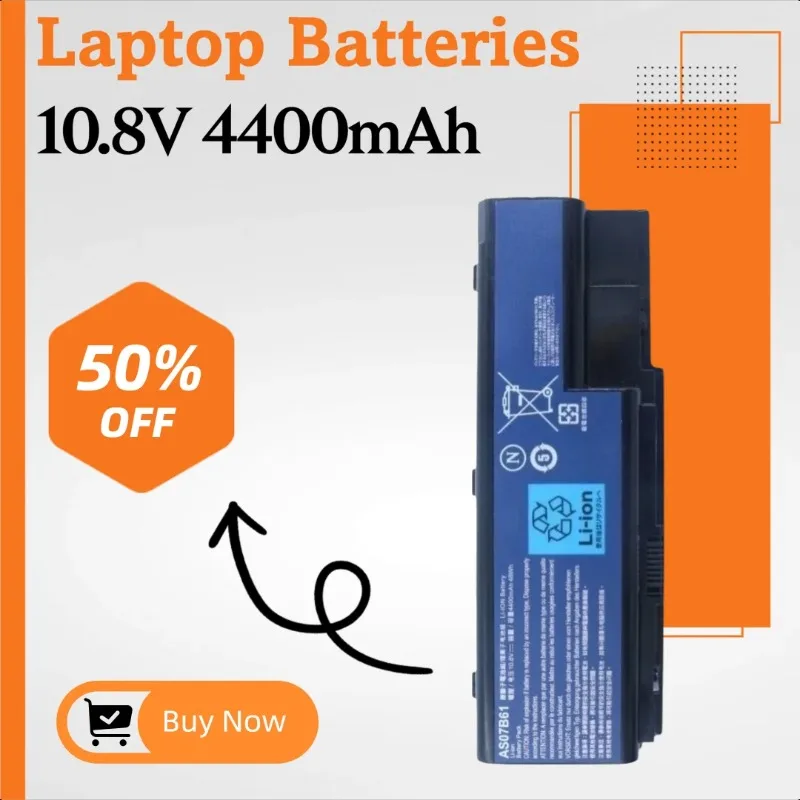 

10.8V 4400mAh Laptop Batteries AS07B61 For Acer 5315 5300 5720 5735 5930 6530 6930 7720G 7738 AS07B73 AS07BX2