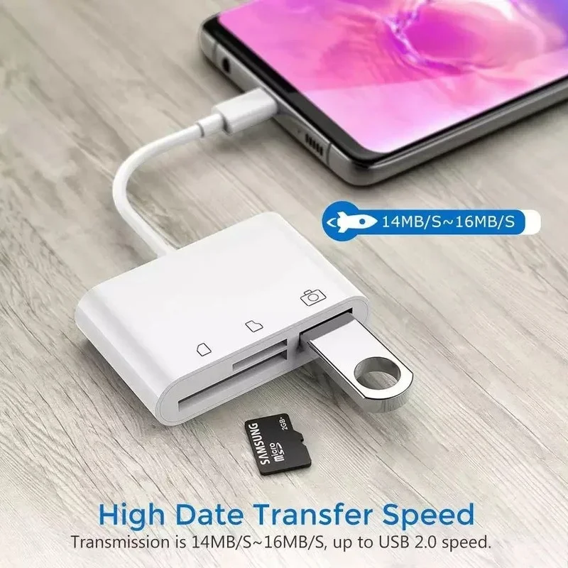 مايكرو sd/tf قارئ بطاقة محول ، usb نوع c إلى قارئ بطاقة sd ، نقل البيانات ، لماك بوك ، الهاتف المحمول ، سامسونج ، هواوي