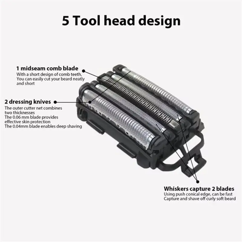 2025-Outer Foil And Inner Blade Replacement Set For Panasonic ARC5 5-Blade Shaver WES9032P ES-LV97-K, ES-LV67-K