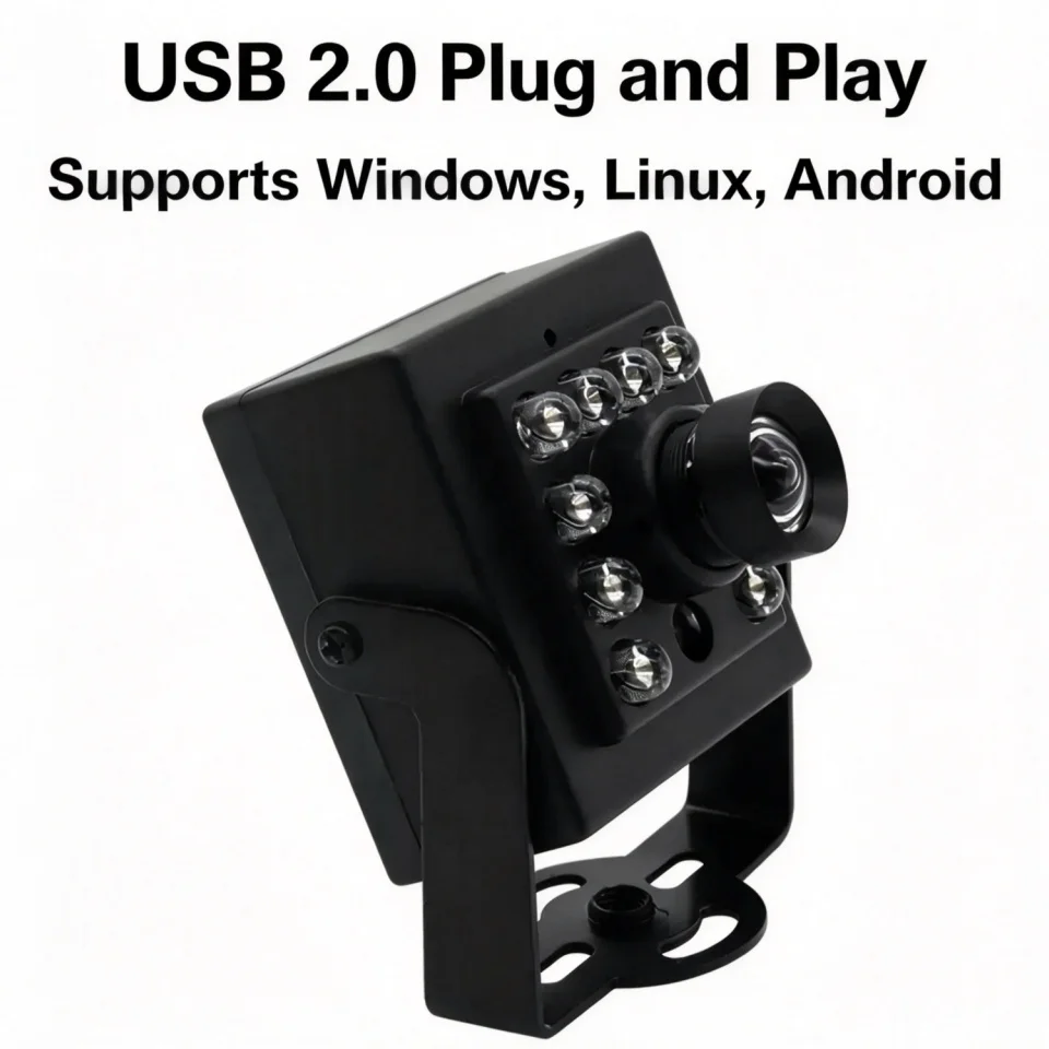 850nm Recognition USB Camera Module, HD Infrared Night Vision, UVC Driver Free PC Surveillance Webcam Biometric Identification