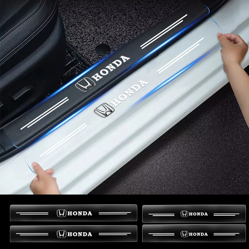 4 قطعة عتبة السيارة حامي شفافة الزخرفية شارة ملصق لهوندا أوديسي سبيور CRV سيفيك XR-V HR-V مدينة أكورد #1