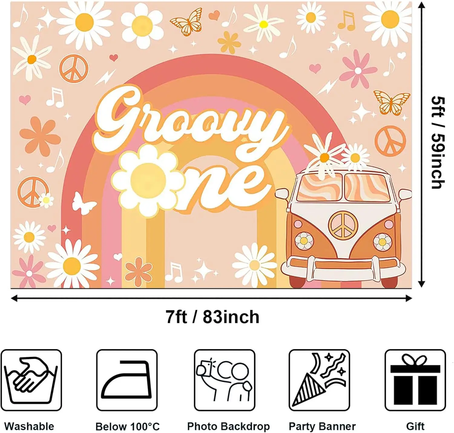 خلفية عيد ميلاد سعيد بوهو ، خلفية التصوير الفوتوغرافي لحديثي الولادة ، حافلة قوس قزح ، حفلة عيد الميلاد الأول