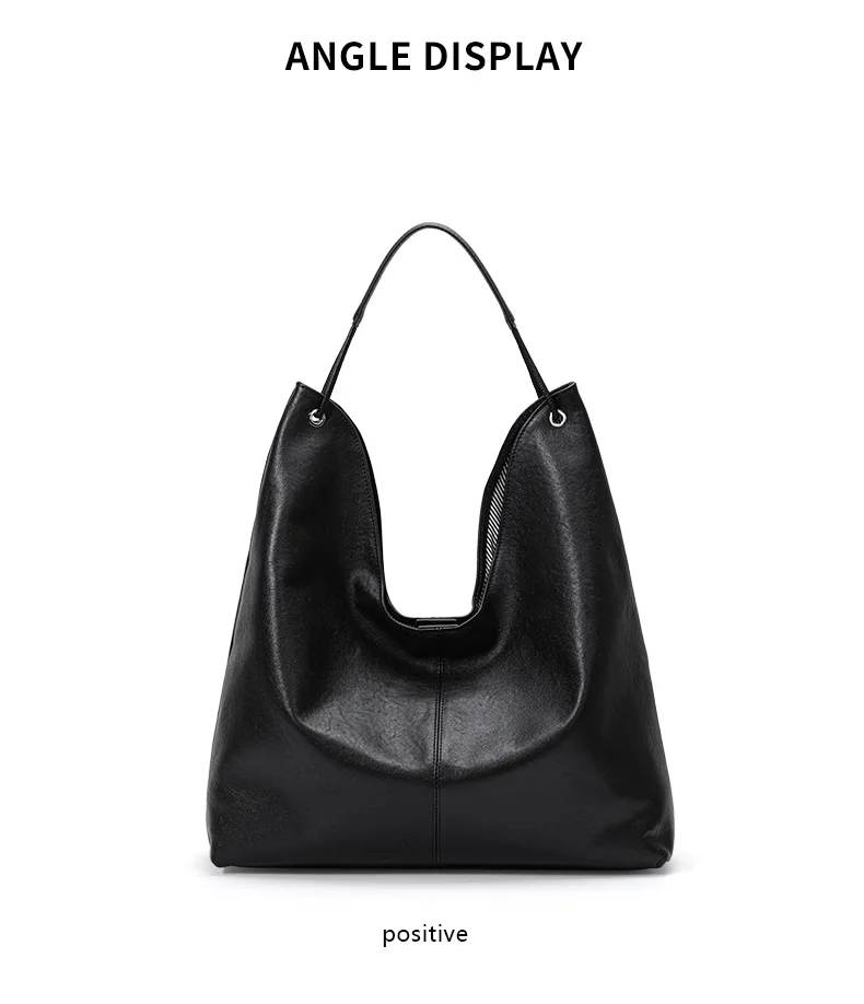 Aidanni 2026 Neue Echtleder-Tragetasche für Damen, Geräumige Unterarmtasche, Schwarze Schulter- und Handtasche, Muttertasche – Detail 8