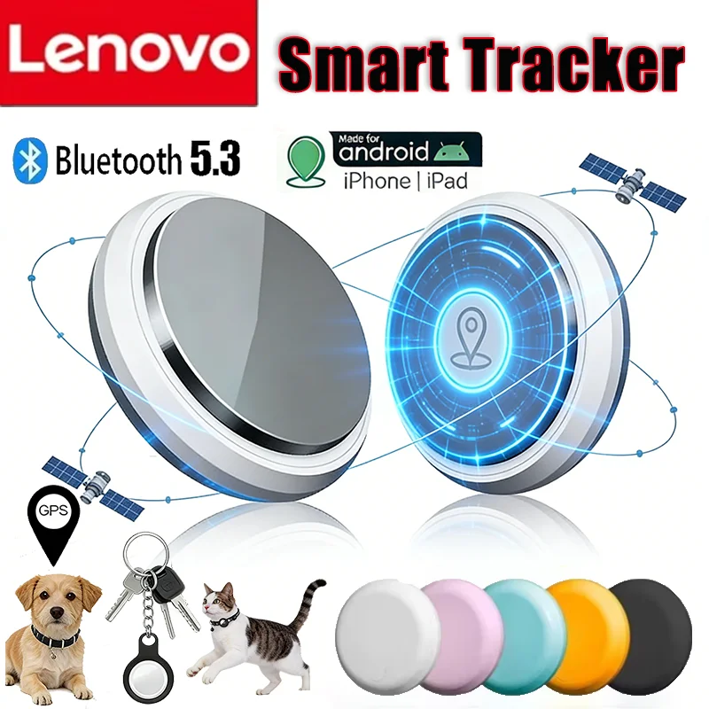 

Lenovo GPS Smart Tracker Bluetooth 5.3 Anti-Lost Reminder Device Bags Elderly Kid Finder Air Tag Apple Android Tracking Locator