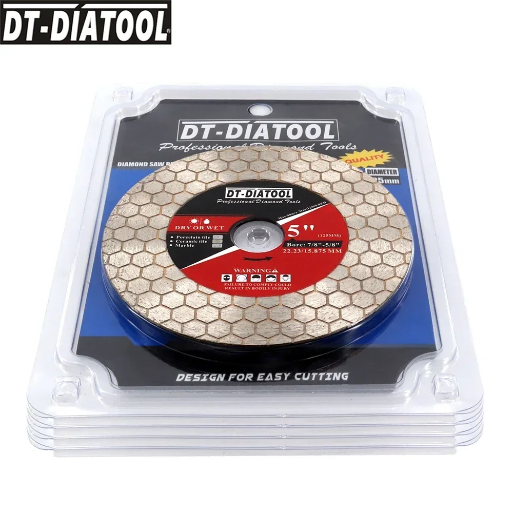 DT-DIATOOL 1 Dia115mm/125Mm Kim Cương Thấy Lưỡi Xay Lục Giác Cho Gốm Sứ Đá Cẩm Thạch Đá Nhân Tạo Đĩa Cắt